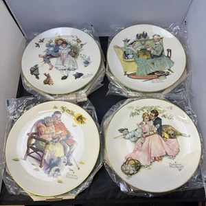 Piatto Gorham 1978-4 Edizione Limitata Norman Rockwell 4 Stagioni-Ottimo Con Scatola - Foto 1 di 7