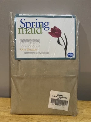 Vintage SpringMaid Blouson Valance Khaki Brown Solid 84"x15" - Image 1 of 4