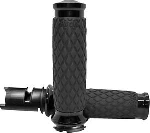 Avon Diamond Contour Grips Black TBW For Harley-Davidson Touring DIA-65-ANO-F24 - Picture 1 of 2