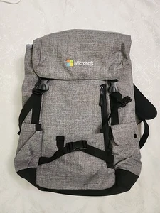 Microsoft  Computer Top Loader Buckle Flap Loptop Backpack Gray  - Picture 1 of 10