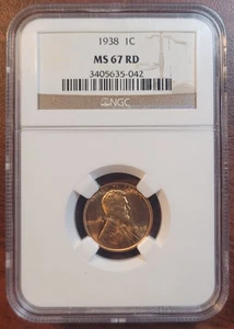 1938 Lincoln Wheat Cent NGC MS-67 RD Gem Brilliant Uncirculated MS67 RED UNC BU - Picture 1 of 4
