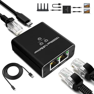 Switch Ethernet RENGOGA 2 Porte 1000Mbps Sdoppiatore Ethernet Switch di Rete LAN - Foto 1 di 12