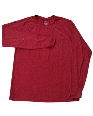Adidas Climalite T Shirt Man's M Red Long Sleeves Crew Neck Oversized - Image 1 of 4