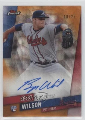 2019 Topps Finest Orange Wave Refractor /25 Bryse Wilson #FA-BW Rookie Auto RC - Image 1 of 2