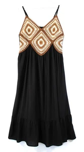 Traje de baño RAVIYA Crochet con volantes dobladillo encubrimiento talla 2X negro, marrón venta al por menor $58 - Imagen 1 de 3