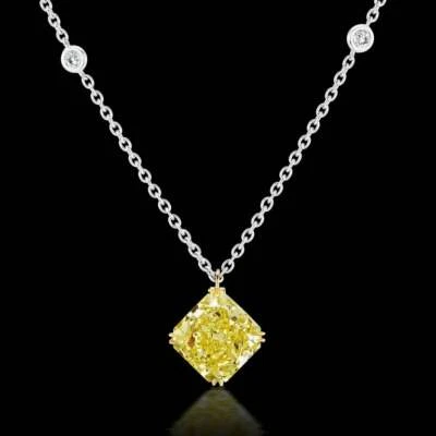 Ultimate Wearable Luxury 18.09 Carat Fancy Yellow Radiant Cut Citrine Necklace - Image 1 of 4