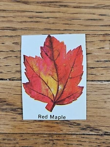 Postal Seal "Red Maple" Leaf Used Cutout Vintage Fall Autumn - Picture 1 of 2