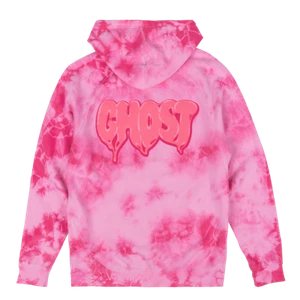 NEW GHOST LIFESTYLE LIMITED EDITION BUBBLICIOUS SWEATSHIRT HOODIE PINK TIE DYE - Picture 1 of 11