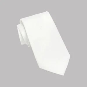 New Polyester men's extra long Necktie only solid formal wedding party White - Picture 1 of 2