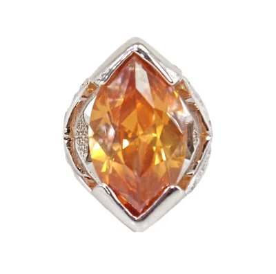 Anillo grande marquesa circonita cúbica en color topacio naranja talla 7 nuevo Foto 1 de 4