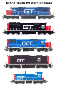 Locomotoras Grand Trunk Western 5 pegatinas individuales Andy Fletcher - Imagen 1 de 1