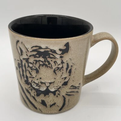 Taza Tigre Cerámica Esmaltada Vida Silvestre Esmaltada Sal Bengala Selva Tema Grande 16 OZ Foto 1 de 4