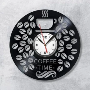 Coffee Time Wall Clock Record Clock Gift Decor Silent Clock Tea - Picture 1 of 1
