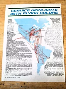 BRANIFF INTERNATIONAL AIRWAYS Double AD 1960's Flying Colors Service + MEXICO - Picture 1 of 2