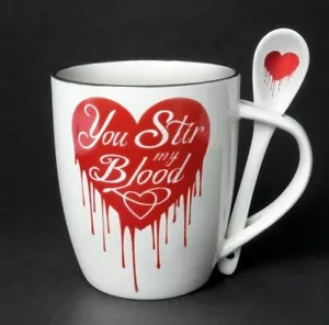 Tazza e cucchiaio Alchimia d'Inghilterra You Mir My Blood tazza caffè tè cuore ALMUG18 - Foto 1 di 4