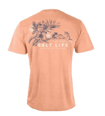 Salt Life Ohana Days Saltwash S/S 图形口袋 T 恤 Org M Live Salty 全新带标签 — 第 1/3 张图片