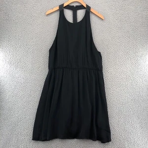 Alice + Olivia Dress Women Large Black Silk Blend T Back Sleeveless Blouson Mini - Picture 1 of 13