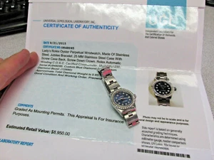 Woman's Rolex Watch Stainless Steel with Diamond Dial & Bezel & Paper MAKE OFFER - Picture 1 of 12