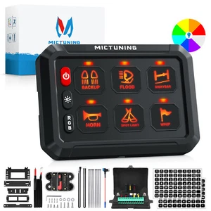 MICTUNING P1s RGB 6 Gang Switch Panel Circuit Control Relay System Box Marine - Picture 1 of 24