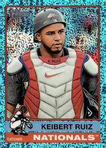 2025 Topps Heritage Chrome Light Blue Sparkle - #163 Keibert Ruiz Nationals - Picture 1 of 2