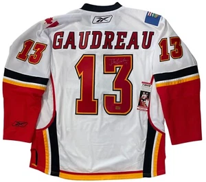 JERSEY REEBOK PREMIER CALGARY FLAMES FIRMADO POR JOHNNY GAUDREAU XL - Imagen 1 de 5
