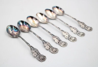 6x CW Christoph Widmann Hildesheimer Rose versilbert 100 Kaffeelöffel Löffel - Bild 1 von 4