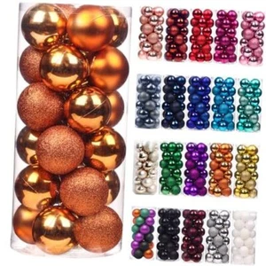24Pcs Christmas Balls Ornaments for Xmas Christmas Tree - 1.2"-3.1CM Orange - Picture 1 of 7