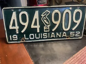 Beautiful Original Paint Vintage 1952 Louisiana License Plate - Picture 1 of 5
