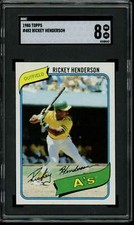 1980 Topps #482 Rickey Henderson RC/Rookie A's Athletics HOF SGC 8 NM-MT 
