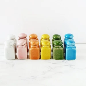 Miniature Ceramic Jars – 1:12 Dollhouse Canisters with Lids Set of 12 Wholesale - Picture 1 of 10
