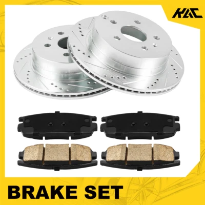 Trasero perforado para Chevy Equinox GMC 2010-2017 rotores de disco de terreno + pastillas de freno  Foto 1 de 4