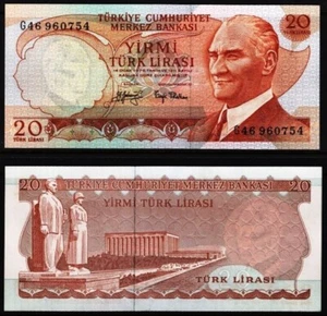 Turkey 20 Lira Banknote 1966 - 1987 Uncirculated UNC . - Picture 1 of 1