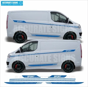 Calcomanías personalizadas a rayas laterales para Ford Transit gráficos de vinilo - Imagen 1 de 4