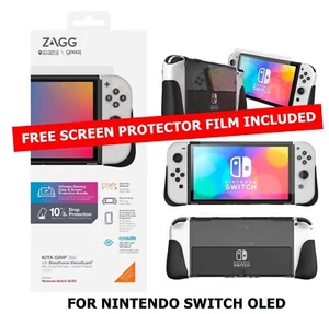 Nintendo Switch OLED Case 360 Storage Shockproof Clear Cover + Screen Protector - Picture 1 of 11