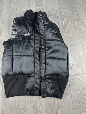 Chaleco acolchado Cruel Girl cremallera completa para mujer talla pequeña negro cremallera rota Foto 1 de 4