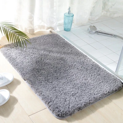 Badematte Badvorleger Duschvorleger Badteppich Rutschfest Badezimmer Weich Grau - Bild 1 von 4