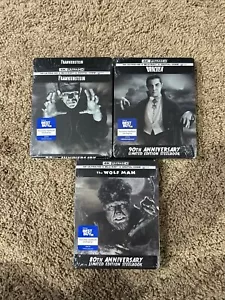 Frankenstein/Dracula/The Wolfman - Steelbook Set New Sealed,4K+ Blu-Ray+digital, - Picture 1 of 6