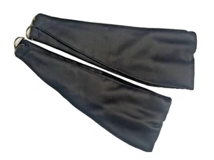 Quality Pair (2) Plain Smooth Faux Suede BLACK Curtain Tie Backs Ties Tiebacks - Picture 1 of 3