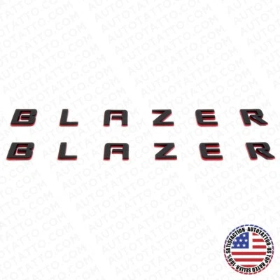2pcs 19-23 Chevrolet Blazer Front Door Redline Letter Nameplate Badge Emblem - Image 1 of 4