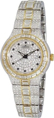 Adee Kaye Fussy G-2 Collection Diamond Accents Pave Dial Quartz AK2525-L2G *NEW* - Image 1 of 2