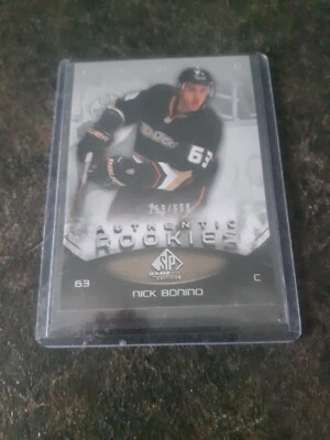 Sp Game Used 2010-11 Authentic Rookies Nick Bonino Rc 219/699 Card# 190 - Image 1 of 2