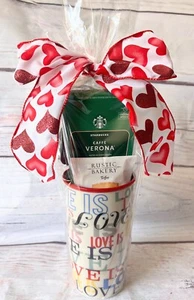 NEU Starbucks "LOVE IS" Doppelwandige Keramik Reise Tasse Becher 12 oz - Bild 1 von 6