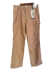 High Rise Carrpenter 90s Boyfriend Straight Leg Jeans Tan S.O.N.G Size 15/32 - Picture 1 of 9
