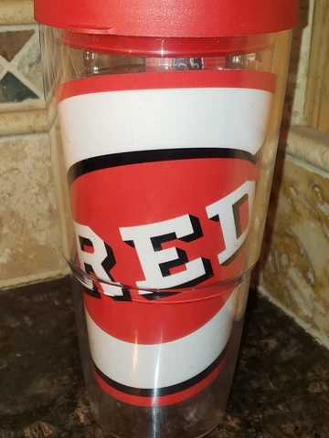 Tervis Insulated Travel Tumbler 16 oz Cincinnati Reds Hot Cold red lid Cover