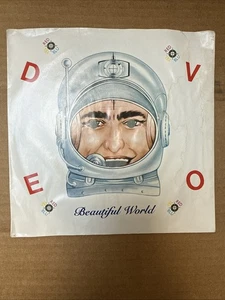 DEVO 1981 "BEAUTIFUL WORLD" WHITE LABEL RADIO/PROMOTIONAL PICTURE SLEEVE 45RPM - Picture 1 of 9