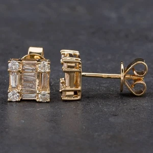 Second Hand 14ct Yellow Gold 0.67ct Diamond Stud Earrings 4317370 - Picture 1 of 1