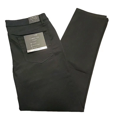 Pantalón de mezclilla Tahari Commuter para hombre 38x31 calce ajustado elástico cintura flexible carbón Foto 1 de 4
