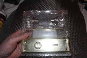 Fluted Crystal Glass & Natural Brass Residential  Door Knob Set-Special - Picture 1 of 5