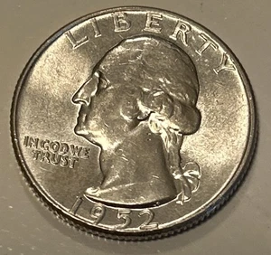 Cuarto de plata 90 % Washington 1952 BU/UNC - baja acuñación - plata subiendo - bonito - Imagen 1 de 2
