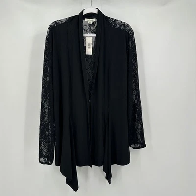 Женский готический романтический кружевной кардиган размер XXL черный драпированный с открытым передом колдовской струящийся - Изображение 1 из 4